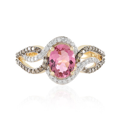 Anillo en oro con Turmalina rosa de Brasil AAA (SUHANA)