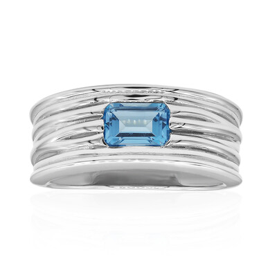 Anillo en plata con Topacio azul suizo (TPC)