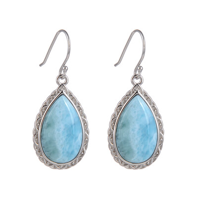 Pendientes en plata con Larimar