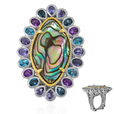 Anillo en plata con Concha de Abalone (Dallas Prince Designs)