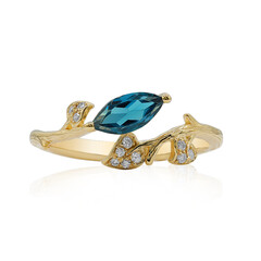 Anillo en oro con Topacio azul de Londres (Smithsonian)