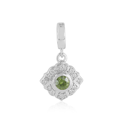 Colgante en plata con Zircón verde Ceylon