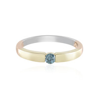 Anillo en oro con Diamante azul I2