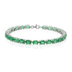 Brazalete en plata con Esmeralda de Zambia