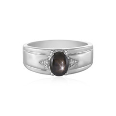 Anillo en plata con Zafiro estrella negra