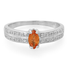 Anillo en plata con Zafiro naranja