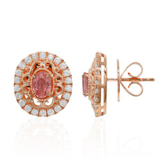 Pendientes en plata con Zafiro Padparadscha (Dallas Prince Designs)