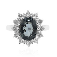 Anillo en plata con Topacio místico negro