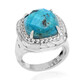 Anillo en plata con Turquesa azul del Mohave Kingman (Faszination Türkis)