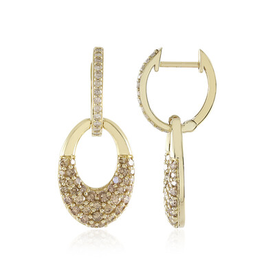 Pendientes en oro con Diamante champán I2