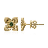 Pendientes en oro con Diamante verde VS1