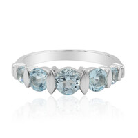 Anillo en plata con Topacio azul cielo