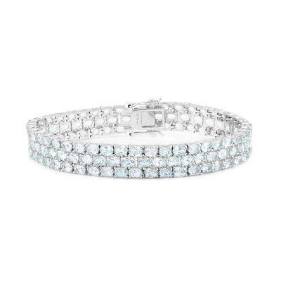 Brazalete en plata con Topacio azul cielo