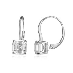 Pendientes en plata con Topacio blanco