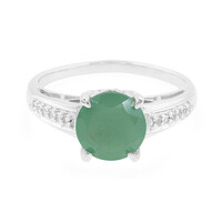 Anillo en plata con Calcedonia verde