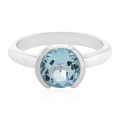 Anillo en plata con Topacio azul cielo