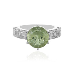 Anillo en plata con Amatista verde