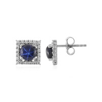 Pendientes en plata con Zafiro estrella azul