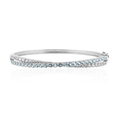 Brazalete en plata con Topacio azul cielo