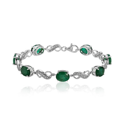 Brazalete en plata con Esmeralda de Zambia