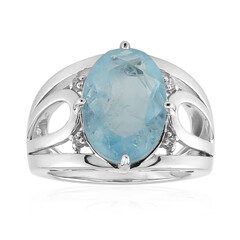 Anillo en plata con Cuarzo azul pastel