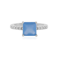 Anillo en plata con Calcedonia azul