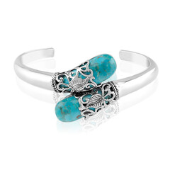 Brazalete en plata con Turquesa azul del Mohave Kingman