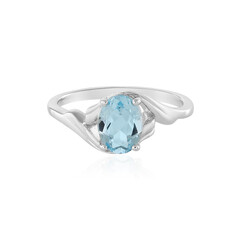 Anillo en plata con Topacio azul cielo