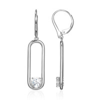 Pendientes en plata con Topacio blanco