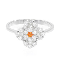 Anillo en plata con Zafiro naranja