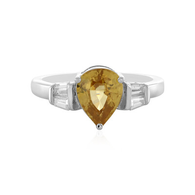 Anillo en plata con Zircón amarillo