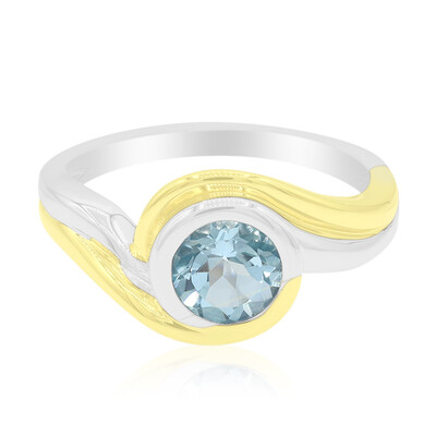 Anillo en plata con Topacio azul cielo