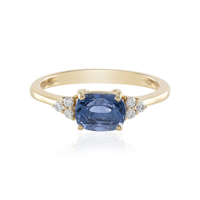 Anillo en oro con Espinela azul cobalto Luc Yen (AMAYANI)