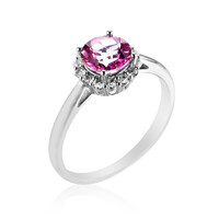 Anillo en plata con Topacio rosa