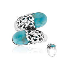 Anillo en plata con Turquesa azul del Mohave Kingman