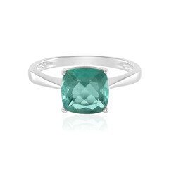 Anillo en plata con Fluorita verde