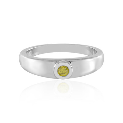 Anillo en plata con Diamante I3 amarillo