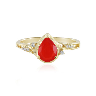 Anillo en plata con Ópalo rojo de Etiopía