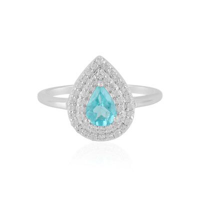 Anillo en plata con Apatita azul