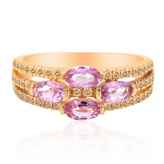 Anillo en oro con Zafiro rosado