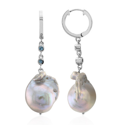 Pendientes en plata con Perla plateada Freshwater (TPC)