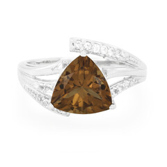 Anillo en plata con Cuarzo cognac