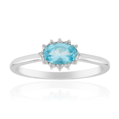 Anillo en plata con Apatita azul