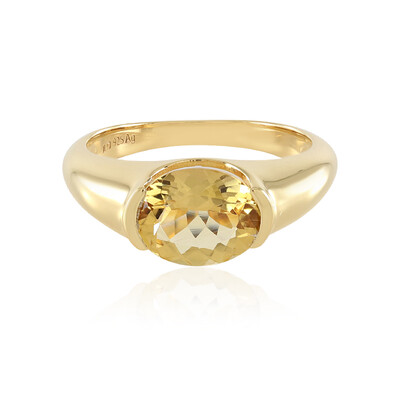 Anillo en plata con Berilo amarillo