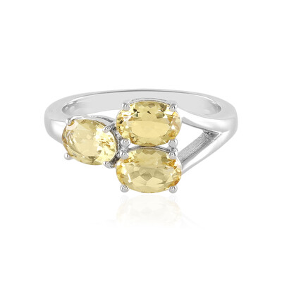 Anillo en plata con Berilo amarillo