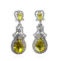 Pendientes en plata con Cuarzo del Ouro Verde (Dallas Prince Designs)