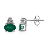 Pendientes en plata con Ágata verde