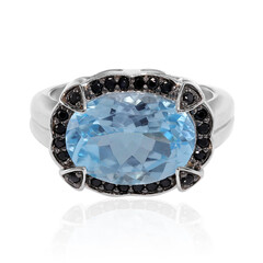 Anillo en plata con Topacio azul cielo