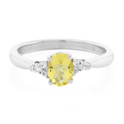 Anillo en plata con Berilo amarillo