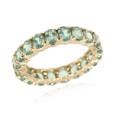 Anillo en oro con Cianita menta